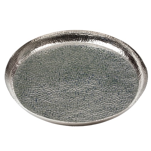 Serviertablett silber rund - silber, 46