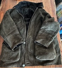 Wildleder Jacke mit Lammfell Futter , Gr. 54 dunkel grün, gebraucht. 