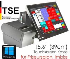 KASSESYSTEM MULTITOUCH TOUCHSCREEN MONITOR SSD BONDRUCKER LADEN IMBISS TSE KA46
