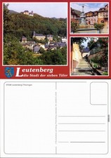 Ansichtskarte Leutenberg Teilansicht, Brunnen, Steintreppe 1999