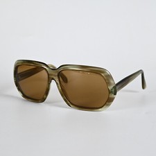Sonnenbrille Vintage 70er Getönt Braun Hornbrille Oversized Retro Unisex
