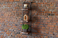 Wandregal mit echter Baumkante  Akazie Nuss + Metallrahmen B-WARE 42330