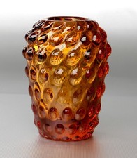 Murano Lenti Vase Ercole Barovier & Toso Bernsteinfarben, H. ~12cm, ~680g, ~1950
