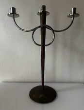 Kerzenständer Kerzenleuchter Edelstahl Messing 3-flammig 