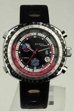 Sorna Automatikuhr Vintage-Style - Datumsanzeige - Lederarmband - ungetragen p