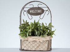 Wandkorb Korb Metall "Welcome"