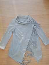Strickjacke Poncho mit Fransen