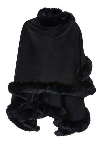 Poncho mit webpelzbesatz - webpelzbesatz, von