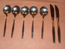 WMF Modell FRANKFURT 5 Bouillonlöffel 16.5 cm  plus 2 Messer Cromargan  !