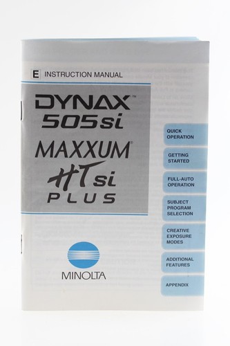 Instructions minolta dynax - minolta,