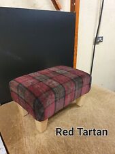 Fußhocker rot Tartan
