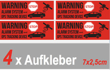4 x ALARMGESICHERT AUFKLEBER für PKW KFZ Warnaufkleber GPS Tracker Alarmanlage