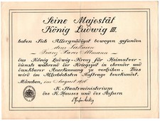 Verleihungsurkunde König