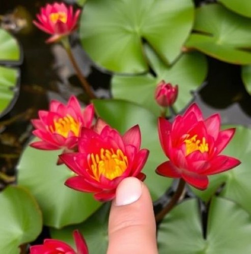Hell rote zwergseerose - hell-rote,