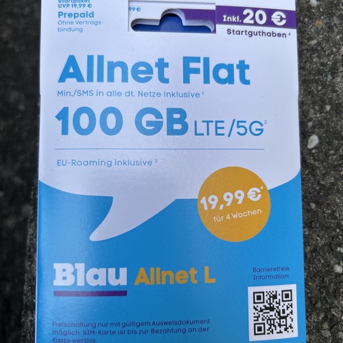 Prepaid karte blau - ,