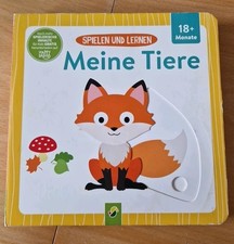 Buch "Meine Tiere" ab 18 Monaten, Dicke Pappe, Bewegliche Schiebeelemente Kinder