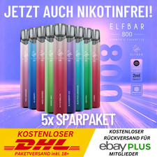 5x ELFBAR 800 E-Zigarette E-Shisha Sparpaket mit 0mg Nikotin I Vape Nic Salt