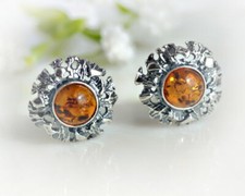 Bernstein Ohrclips 925 rund