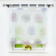 Transparent Raffrollo mit Schlaufen Druck Raffgardine Küche Faltenrollo Modern