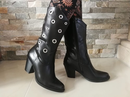 Stiefel mit nieten - nieten, schwarz