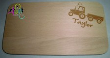 HB 1 - Trecker Traktor Schlepper + Name Holzbrett Holzbrettchen Lasergravur 