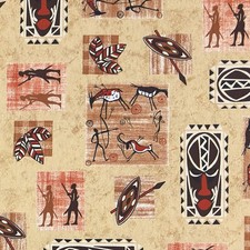 Jacquard Tischdecke beschichtete Baumwolle NIARA CAMEL Afrika
