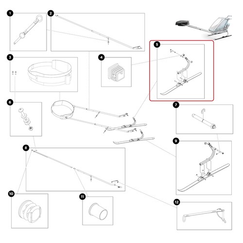Thule ski assembly - ski, pulk