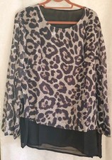 Bluse Blusenshirt Tunika ? Gr. 46/48; 2XL-3XL ? Schwarz Braun Ecru ? Jaguar 