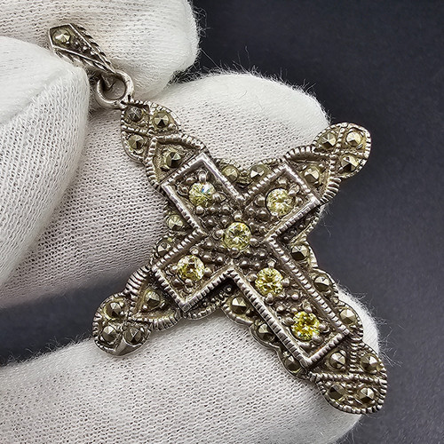 Vintage 925er silber kreuz - kreuz, mit