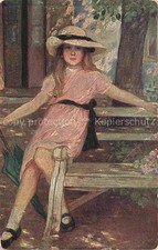 KJELLBERG-JUEL Astrid Kuenstlerkarte Unter dem alten Lindenbaum