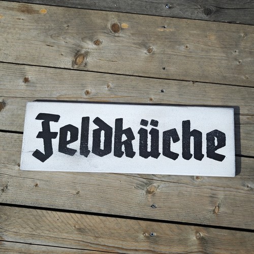 Holzschild feldküche retro - holzschild,