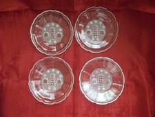 4 uralte kleine Pressglas /