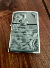 Sturmfeuerzeug, silberfarben, Sternzeichen Jungfrau, gebraucht