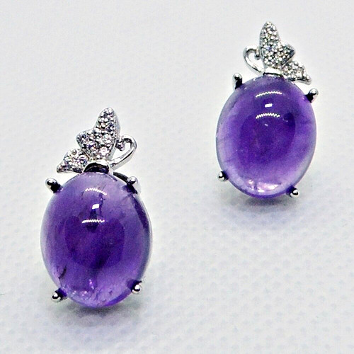 Oval cabochon amethyst cubic - oval,