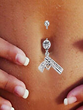 Banane mit Anhänger Bauchnabel Piercing Zirkonia Kristall Gebogener Stab Nabel 