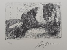 Alfred Hrdlicka / Faun und Nymphe / Große Radierung / Erotika / signiert