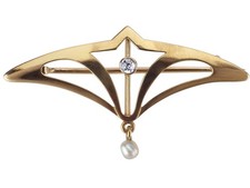 Jugendstil Brosche 585 Gold