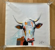 Bild "traurige Kuh”,  Acryl auf Leinwand, Poster, handgemalt und signiert