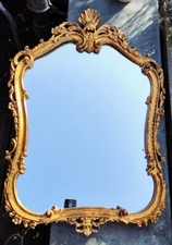Schöner Spiegel goldener Barockrahmen 85 x 60 cm Spiegelglas ohne Fehler