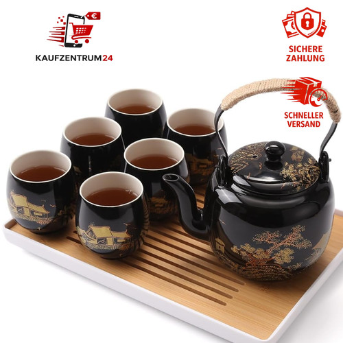 Teeservice schwarz porzellan - teeservice,