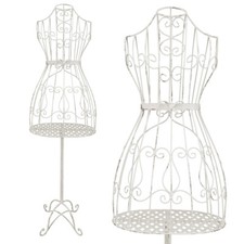 Metall Schneiderpuppe Schneider Büste Schaufensterpuppe Antik P-14158 antikweiß