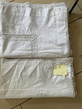 Alter weisser Bettüberwurf ,Stickerei , Spitze Alte Wäscheknöpfe Für 2 Betten 4t