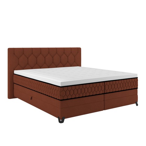 Boxspringbett rostrot mit - -,
