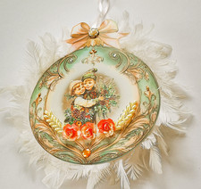 Schöne Windradfolie "Kugel", Fensterschmuck, Strass & Satinband, ca. 19  x 23 cm
