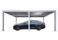 B-Ware Carport MCW-L46, Garage Unterstand,11cm-Aluminium-Gestell, 3x6m weiß