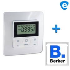 Zeitschaltuhr Timer Uhr CasaSpirit für Rolladen Jalousie + BERKER Zwischenrahmen