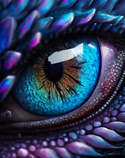 Diamond Painting Set 40x50 Drachenauge Fantasy Mystik Drache Dragon runde Diaman