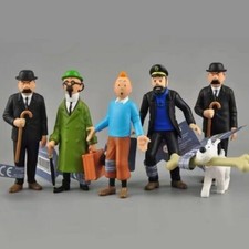 6 Stk. Tin Tin Struppi Figuren Sammlung Tintin  Comic Serie Cartoon Doll Figure