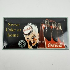 Coca-Cola Emailschild Serve