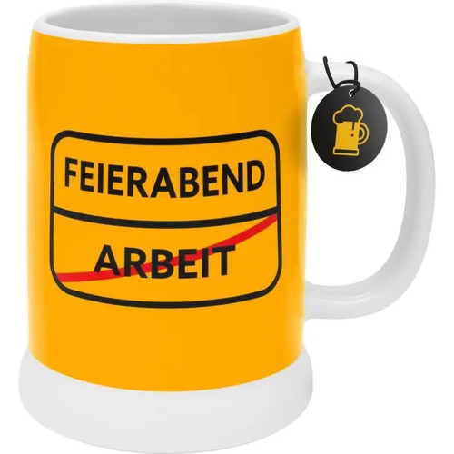 Bierkrug motiv feierabend - bierkrug,